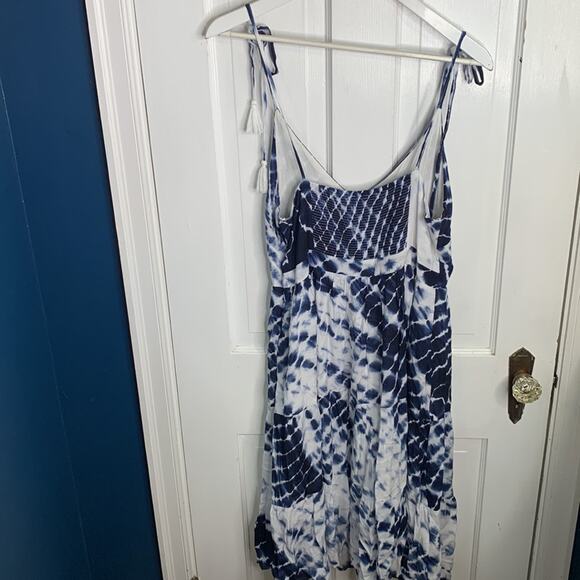 Gilli Blue Tie Dye Halter Tie MIDI Boho Dress New with Tag W-939 Sz L - Picture 10 of 11